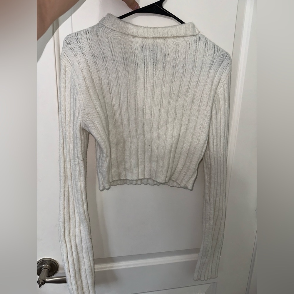 White Cropped Sweater